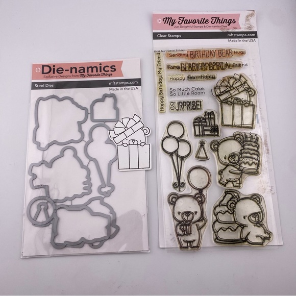 BB Beary Special Birthday Acrylic Stamp and Die Sets by My Favorite Things - Picture 5 of 6